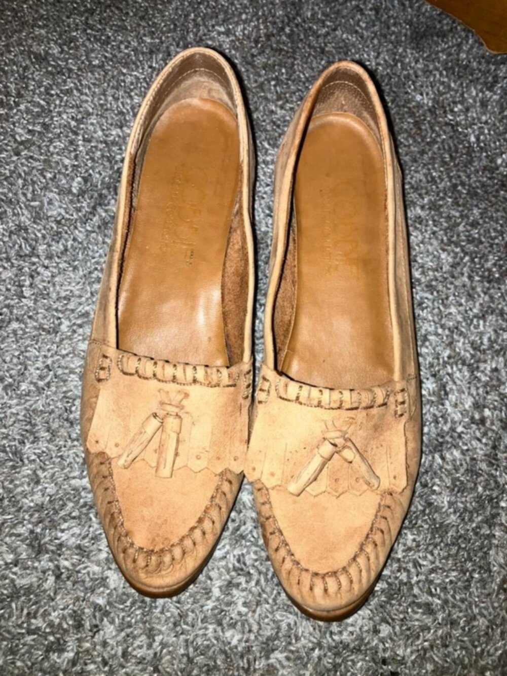 Cobbie Cuddlers Tan Suede Leather Moccasin Slides 8 N